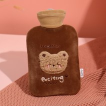 도림 동물 보온 물주머니 핫팩 찜질팩, 브라운 1L