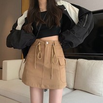 얼굴스팀기 페이스스티머 미스트기 피부관리기 데님 스커트 하이 웨스트 슬리밍 우아한 레이스 업 여성 의, 02 Khaki color_01 M
