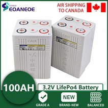 인산철 배터리 학년 A 3.2V 100AH Lifepo4 충전식 리튬 철 인산염 셀 팩 12V 24V EU 미국 세금 골프 카트 RV 154550, 8PCS