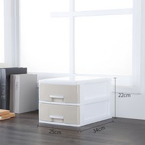 JINGHENG 이동 투명 아크릴 서랍 리빙 예쁜 소품 다용도 케이스 보관함 사무실 수납장 서랍장, 카키 라지 2 층