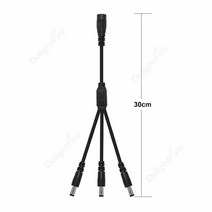 전원분배기 호환 5.5mm 2.1mm DC 전원 분배기 케이블 1 ~ 2/3/4/5/6/8 웨이 5V 12V 24V 어댑터 LED 스트립, 04 1 to 3 way black_03 5pcs