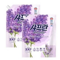 샤프란 시어버터 릴렉싱아로마 섬유유연제, 1.6L, 2개