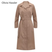 [올리비아하슬러] 심플 투카라 벨티드 트렌치코트