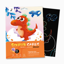 오꿈 스크래치페이퍼 컬러링보드 어린이스크레치종이, 05 공룡 4set