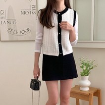 1115788.배색벌집니트가디건조끼