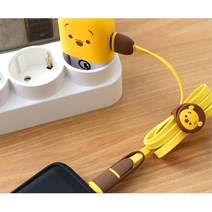 디즈니 썸썸 C타입 5핀 2in1 플랫케이블 꼬임방지 노트북 FLAT케이블 USB, 티거