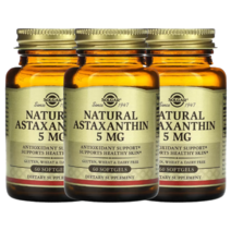 솔가 내추럴 아스타잔틴 Natural Astaxanthin 5 mg 60정 180정, 1개, 1개 60정 x 3