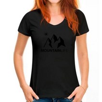 NEW Tee Shirt 마운틴 라이프 BIO Montagne 스키 스노우 보드 등산 에스컬레이드 스포츠, S, Women black