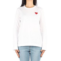[꼼데가르송] (P1T117 02) 여성 레드하트 긴팔 티셔츠 22FW