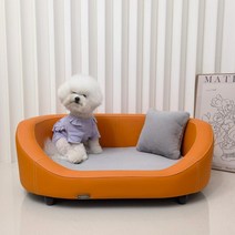 에사 쇼파 여왕 애견 소파 가죽 쿨 방석 매트 펫 강아지, 사랑말오렌지+그레이침구