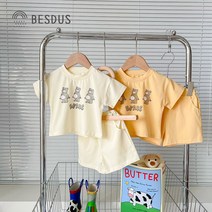 [당일발송]베스더스 유아 아기 베이비 욜로 곰 여름 상하복 세트 반팔 반바지 등원룩 외출복 애기옷
