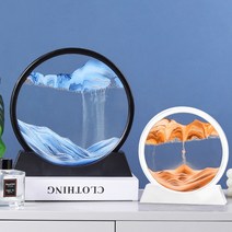 모래멍 모래시계 3D 슬로우 샌드아트 액자 프레임 2종, 02.샌드아트 12인치(블랙프레임-블루)