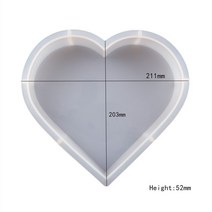 아크릴 재단기 재단 칼 절단기 다이컷 머신 수지 주조 제작용 DIY 크리스탈 실리콘 금형 기하학 대형 큐브 하트 모양 둥근 직사각형 거울, 2.heart