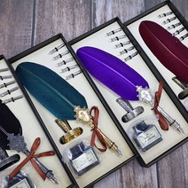 캘리그라피 만년필 깃털펜 세트 딥펜 깃펜, 기본, 13.깃털펜 페퍼민트(FP3-5)