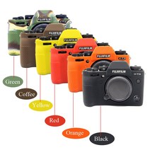 후지필름 좋은 부드러운 카메라 비디오 가방 실리콘 케이스 고무 카메라 케이스 보호 바디 커버 스킨 후지, 05 XT3-Orange