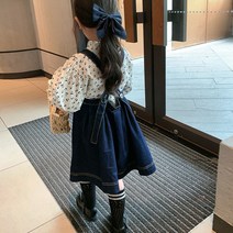 여아동 꽃무늬 셔츠 블라우스 멜빵 뷔스티에 원피스 투피스 세트 동동