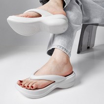 에르모소 여성 EVA 푹신푹신 클라우드 통굽 키높이 발편한 쪼리 플리플랍 5.5cm H-S043