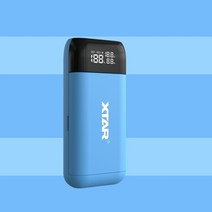 전동킥보드충전기 xtar 휴대용 충전기 18650 powerbank pb2s qc3.0 고속 충전 충전식 배터리 21700 18700 20700 18650 배터리 충전기 호환, 협력사, pb2s-블루, L