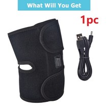 무릎온열기 손목 팔꿈치 온열 밴드 온 찜질기 무선 전기 무릎 패드 관절염 지원 중괄호 적외선 난방 치료 무릎 패드 재활 회복 보조 관절염 무릎 구호, USB 케이블로 1pc