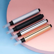 실리콘립브러쉬 안지워지는립스틱 골드 실버 매트 블랙 트위스트 펜 빈 립 글로스 실리콘 브러시 팁 화장품 여드름 오일 용기 컨실러 튜브 3ml, 10.50pcs - silver