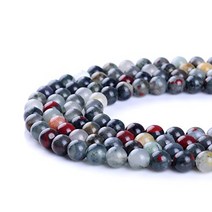 6MM 8MM 10MM 12MM 14MM Natural African Blood Stone Round Gemstone Loose Beads for Jewelry Making (8M, 1, 기타
