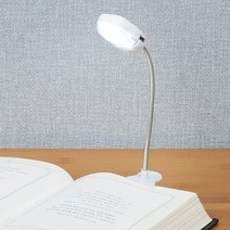 홈앤유 LED 집게형 무선 독서등 화이트 건전지 포함, 1개