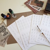 캘리그라피 영문 교본 연습용 키트 교재 알파벳 소문자 대문자, 매드스탬프 영문 캘리그라피 교재