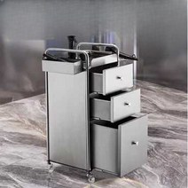 미용실 츄레이 스테인레스 카트 트레이 이동식 3단, 유형 H