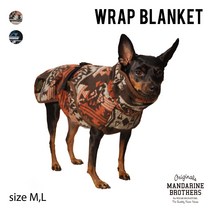 FIDLOCK® 채용 강아지 의류 블랭킷 재킷 아우터 코트 아웃도어 캠프 방한 겨울 옷 MANDARINE BROTHERS WRAP BLANKETML 일본, 검은색, 엘
