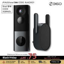 IoT Ai 인터폰 비디어폰 설치 교체 360 X3 스마트 홈 비디오 초인종 무선 와이파이 도어 벨 5MP 1920P 보, EU 플러그, 01 EU 플러그