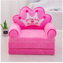 ZAZX MESONY 0627SHAFA 어린이 접이식 소파침대캐릭터유치원 아기소파 3단 분리 세탁 가능, 핑크왕관