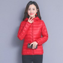 따뜻한 초경량 화이트 오리털 후드 자켓 및 코트 여성용 휴대용 파카 겨울