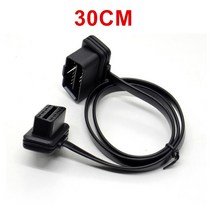 사진보정30/60/100CM 플랫 + 얇은 국수 16 핀 소켓 OBD OBDII 16Pin 남성 여성 자동차 스캐너 확장 케이블, 01 30cm