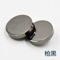 의류 단추 보석 금속 금장 메탈 보석 부자재 의류 니트 코트 가방 버튼 6종, 20mm[6개]양복 앞줄개, 블랙 평면 버클