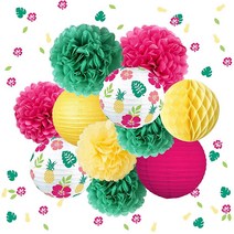 NICROLANDEE 웨딩 파티 장식 12피스 더스티 블루 티슈 폼폼 페이퍼 랜턴 50G 글리터 컨페티 용품 로맨틱한 결혼식 브라이덜 샤워 베이비 생일 특별 용 USA 미국, Yellow Green