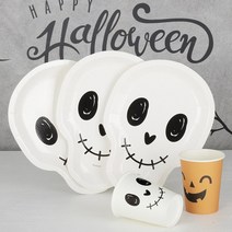 제이벌룬 할로윈 파티 접시 컵, 할로윈파티접시 해골 6입