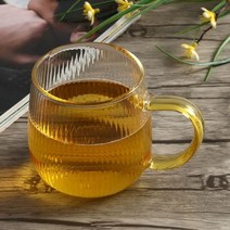 더설렌 링클라인 내열유리컵 (350ml) 골드 손잡이, 상세 참조