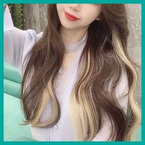 그레이 핑크 골드 고열사 헤어피스 브릿지 부분가발 셀프 붙임머리 옌예인 똑딱이 스타일리쉬, LD-1146 헤어브릿지_골드_onesize
