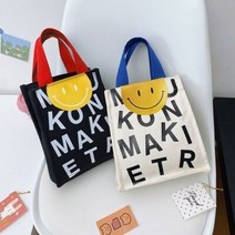 여성 마켓 스마일 에코백 가방 캐쥬얼 캔버스백 기저귀 데일리백