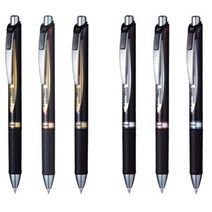 펜텔 에너겔 퍼머넌트 중성펜 문서보존용 BLP75 BLP77, 0.5mm(니들팁), 블랙＋골드(A)／블랙 잉크
