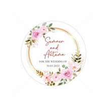 브라이덜 샤워 파티 용품 풍선 꽃다발 헬륨 맞춤형 웨딩 스티커 텍스트 라벨 감사 신부 선물 장식, 34.9 - 3.5cm-48pcs