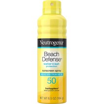 Neutrogena 비치 디펜스 선크림 스프레이 SPF 50 속건성 방수 자외선 차단 옥시벤존 프 184g 1개, 8개
