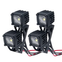 개조된 헤드 라이트 스포트라이트 자동차 상단 조명 범퍼 액시얼 SCX10 지프 트랙사스 TRX4 TRX6 1/10 RC 크롤러 자동차용, [02] Black