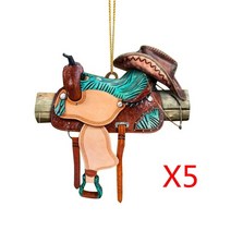승마헬멧 승마장 훈련 보호 충격 말타기 제주도 모자 복장 승마 안장 모양 펜던트 크리 에이 티브 개인화 안장 아크릴 매달려 장식 선물 말 애호가 서부 카우보이, 5개 d