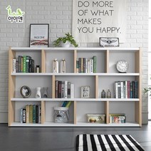 [아이앤] 에리카3단2000와이드책장SJ, 색상:블루화이트, 상세 설명 참조