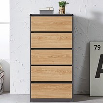 스윗 서랍장 수납장 600 5단, 오크