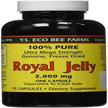 100% Pure Freeze Dried Fresh Royal Jelly - 2000 mg YS Eco Bee Farms 75 Caps, 1