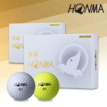 혼마 4피스 골프공, X4 옐로우 1더즌