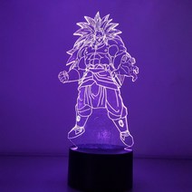 드래곤 볼 z 손오공 애니메이션 3d 야간 조명 broly vegeta 조명 dbz led gohan color 변화 램프 visual desk lampara figma, 로즈 레드, 크랙베이스 리모컨