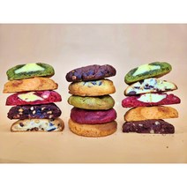 프롬쿠키 르뱅 수제 스모어 쿠키 맛집 선물 결혼식 돌잔치 행사 답례품, 1.말차 라즈베리잼 쿠키